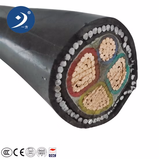 Fornitori di cavi elettrici elettrici flessibili corazzati isolati in PVC con cavo XLPE a bassa tensione trifase 4 core IEC 60502 600/1000 V (YJV/YJV22)