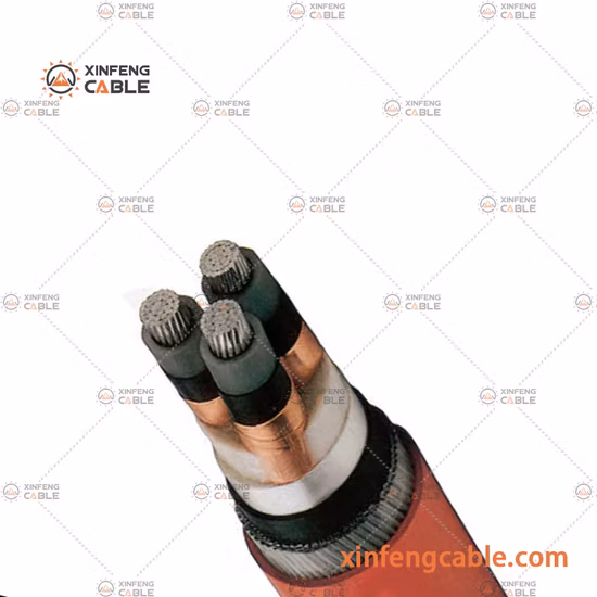 Cavo elettrico inguainato PVC isolato XLPE corazzato di media tensione del filo di acciaio del conduttore di alluminio del centro 185sqmm